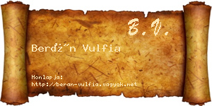 Berán Vulfia névjegykártya